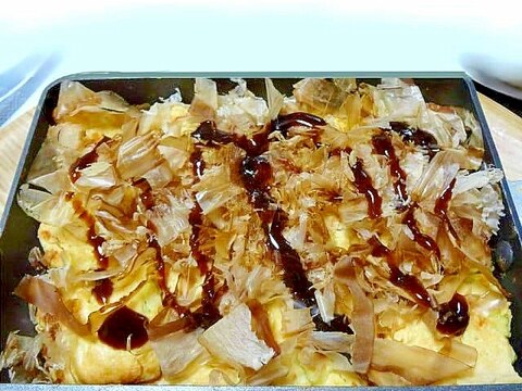 四角い玉子焼き器でたこ焼き